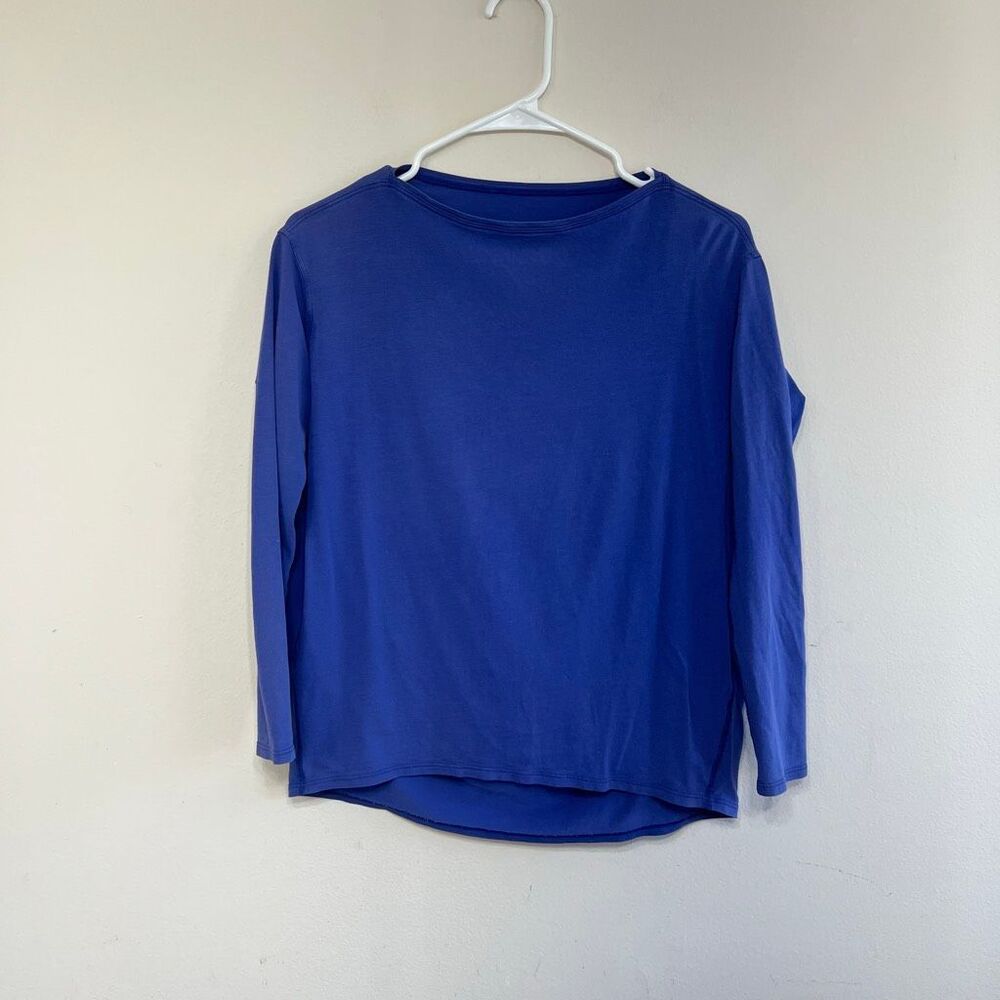 Lululemon Athletica Womens Back in Action Long Sleeve Athletic Shirt Blue Size 6